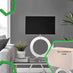 Chloe Mirror and Black Halo Table Lamp