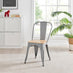 2x Colton Grey 'Tolix' Style Metal and Wood Dining Chairs