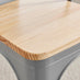 2x Colton Grey 'Tolix' Style Metal and Wood Dining Chairs