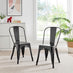 2x Colton Black 'Tolix' Style Metal Dining Chairs