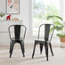 2x Colton Black 'Tolix' Style Metal Dining Chairs