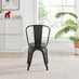 2x Colton Black 'Tolix' Style Metal Dining Chairs