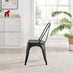 2x Colton Black 'Tolix' Style Metal Dining Chairs