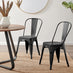 2x Colton Black 'Tolix' Style Metal Dining Chairs