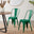 2x Colton Dark Green 'Tolix' Style Metal Dining Chairs