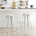 2x Colton White Metal 'Tolix' Style Bar Stools