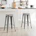 2x Colton Grey Metal 'Tolix' Style Bar Stools