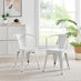 2x Colton White 'Tolix' Style Metal Dining Chairs with Arms
