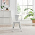 2x Colton White 'Tolix' Style Metal Dining Chairs with Arms