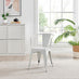 2x Colton White 'Tolix' Style Metal Dining Chairs with Arms