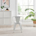 2x Colton White 'Tolix' Style Metal Dining Chairs with Arms