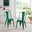 2x Colton Dark Green 'Tolix' Style Metal Dining Chairs