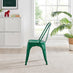 2x Colton Dark Green 'Tolix' Style Metal Dining Chairs