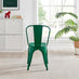 2x Colton Dark Green 'Tolix' Style Metal Dining Chairs
