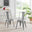 2x Colton Grey 'Tolix' Style Metal Dining Chairs