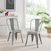 2x Colton Grey 'Tolix' Style Metal Dining Chairs