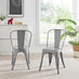 2x Colton Grey 'Tolix' Style Metal Dining Chairs