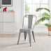 2x Colton Grey 'Tolix' Style Metal Dining Chairs