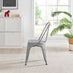 2x Colton Grey 'Tolix' Style Metal Dining Chairs