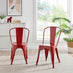 2x Colton Red 'Tolix' Style Metal Dining Chairs