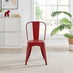 2x Colton Red 'Tolix' Style Metal Dining Chairs