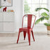 2x Colton Red 'Tolix' Style Metal Dining Chairs