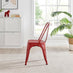 2x Colton Red 'Tolix' Style Metal Dining Chairs