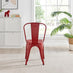 2x Colton Red 'Tolix' Style Metal Dining Chairs