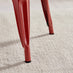 2x Colton Red 'Tolix' Style Metal Dining Chairs
