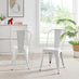 2x Colton White 'Tolix' Style Metal Dining Chairs