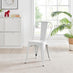 2x Colton White 'Tolix' Style Metal Dining Chairs