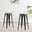 2x Colton Black Metal 'Tolix' Style Bar Stools