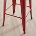 2x Colton Red Metal 'Tolix' Style Bar Stools