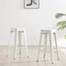 2x Colton White Metal 'Tolix' Style Bar Stools