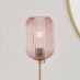 Coral Pink Glass and Brass Table Lamp