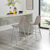 2x Corona Cappuccino Beige Faux Leather Counter Stools Silver Legs