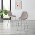 2x Corona Cappuccino Beige Faux Leather Counter Stools Silver Legs