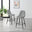 2x Corona Grey Faux Leather Counter Stools Black Legs