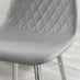 2x Corona Grey Faux Leather Counter Stools Silver Legs