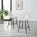 2x Corona White Faux Leather Counter Stools Black Legs