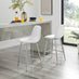 2x Corona White Faux Leather Counter Stools Silver Legs