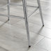 2x Corona White Faux Leather Counter Stools Silver Legs