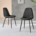 2x Corona Black Faux Leather Dining Chairs Black Legs