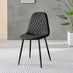 2x Corona Black Faux Leather Dining Chairs Black Legs