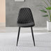 2x Corona Black Faux Leather Dining Chairs Black Legs