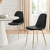 2x Corona Black Faux Leather Dining Chairs Gold Legs