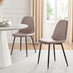 2x Corona Cappuccino Beige Faux Leather Dining Chairs Black Legs