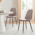 2x Corona Cappuccino Beige Faux Leather Dining Chairs Black Legs