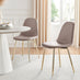 2x Corona Cappuccino Beige Faux Leather Dining Chairs Gold Legs