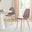 2x Corona Cappuccino Beige Faux Leather Dining Chairs Gold Legs
